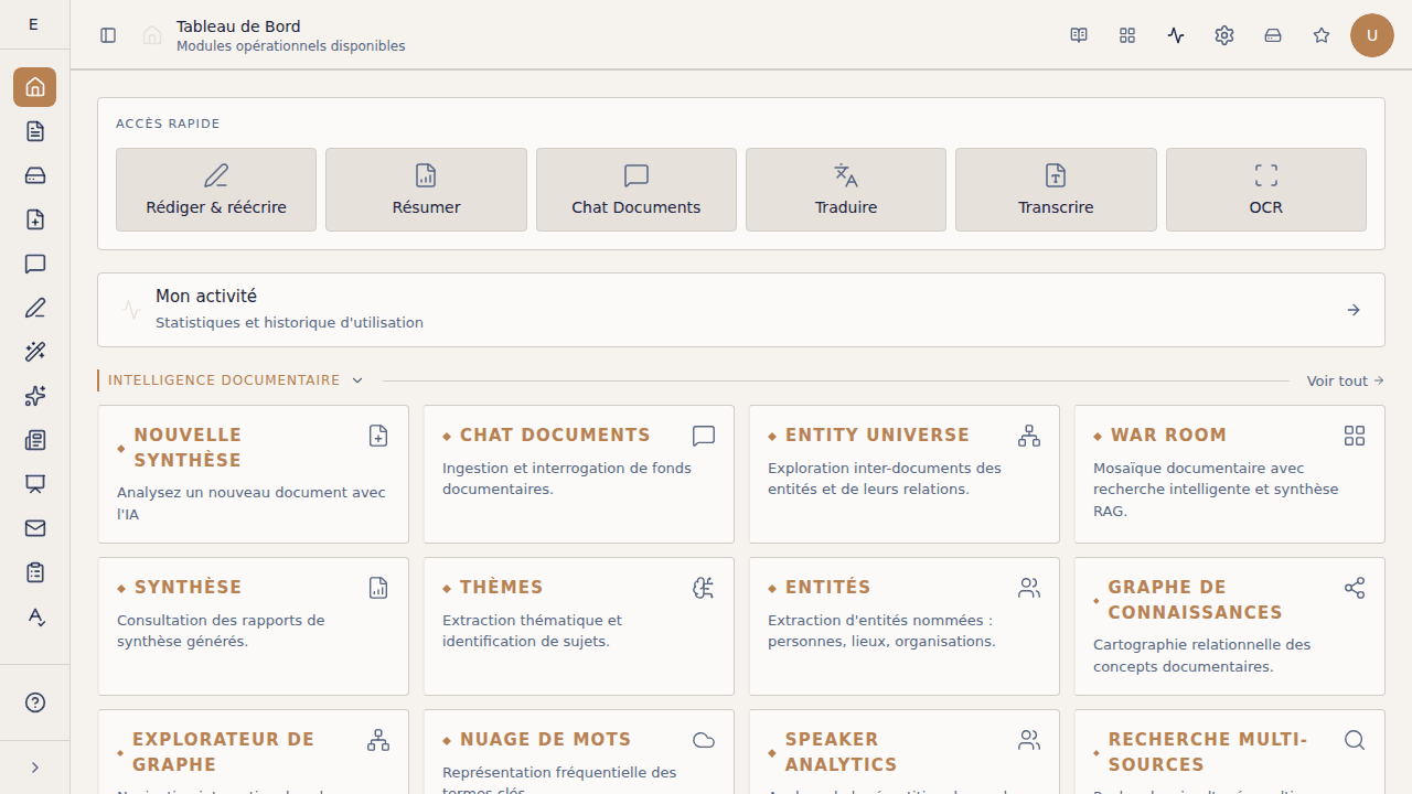 Centre de commande unifie